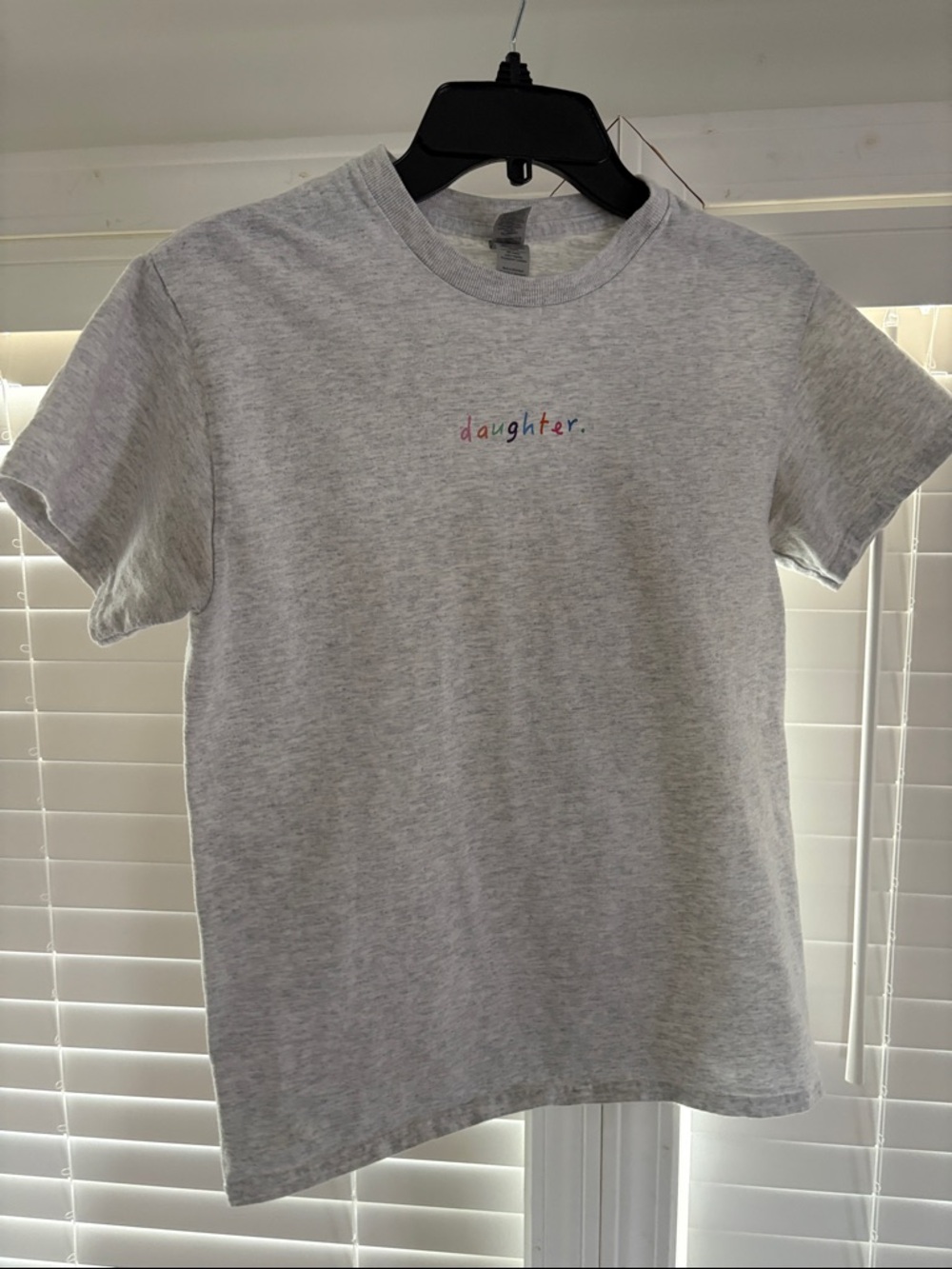Gildan Heather Gray Short-Sleeve Tee with Multicolor 'daughter' Text